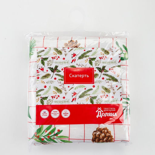 Скатерть новогодняя Доляна New Year 146?220 см, 100% хлопок, рогожка 164 г/м?