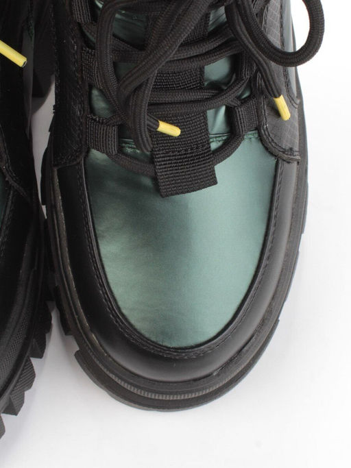 02-FAR120-2Z GREEN/BLACK Дутики женские (искусственная кожа, плащевая ткань, шерсть) - Фабричный китай фото 5