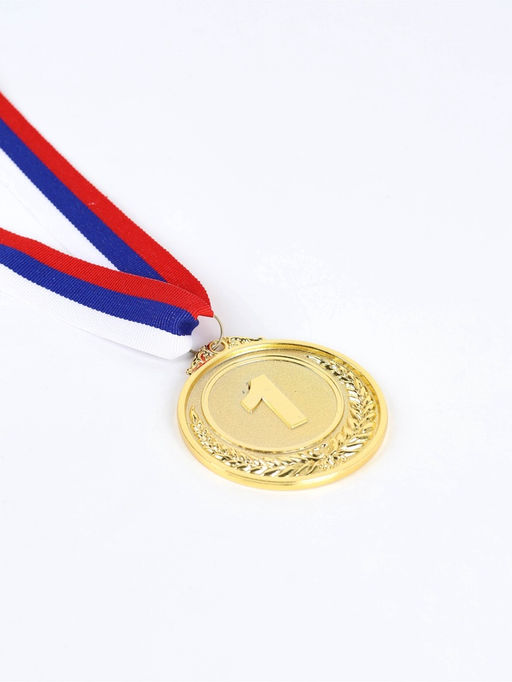 Медаль призовая «1 место» золотая 200, d=6.5 см, с лентой