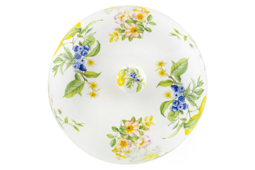 Блинница 23*23*9,5 см "Лимоны" фарфор NEW BONE CHINA