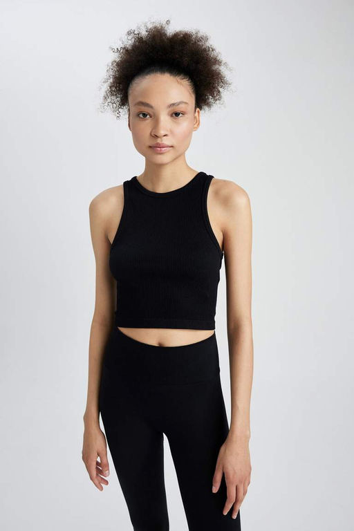 DeFactoFit Бесшовная майка с круглым вырезом  фото 4