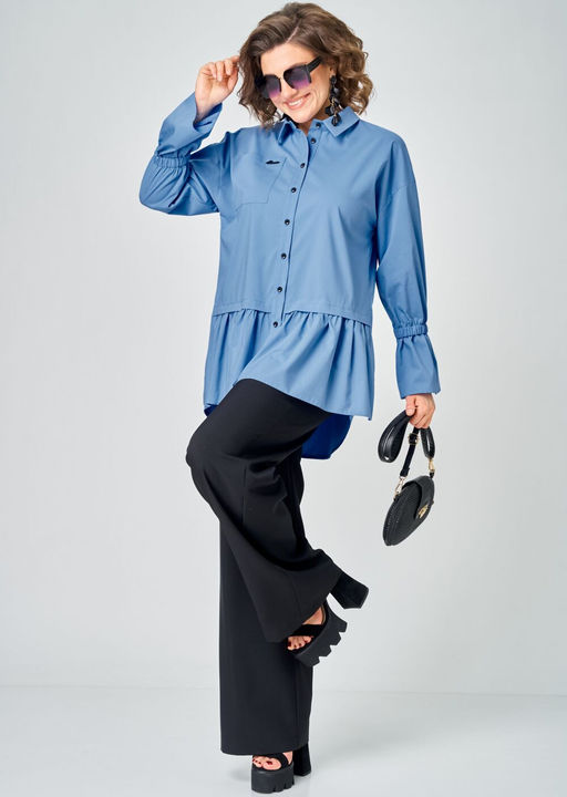 Блуза EVA GRANT 7080-1 голубой