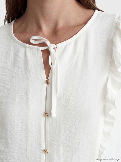 Ba?lamal? Yaka F?rf?rl? Bluz