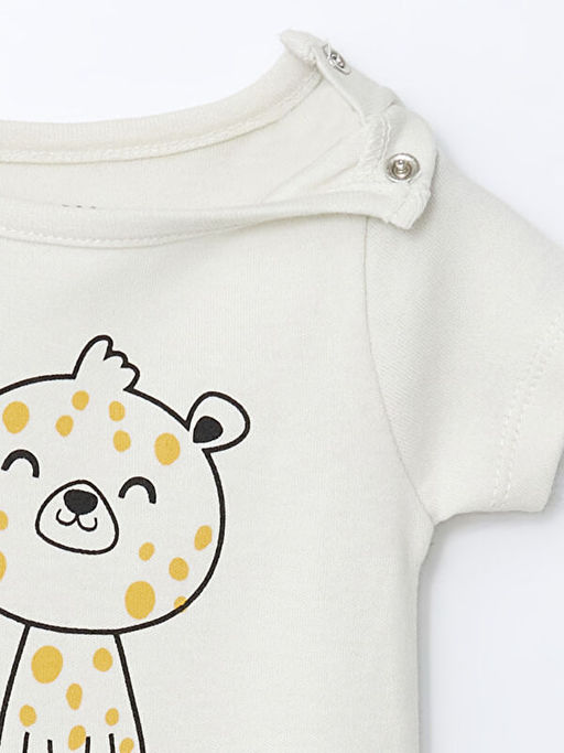 Bisiklet Yaka Bask?l? Erkek Bebek Tutum