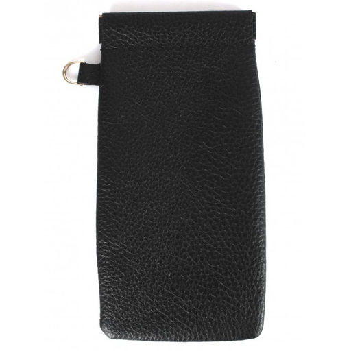 Футляр для очков Croco фо-725 (на пружинке) натуральная кожа черный флотер (40) 264193 фото 2