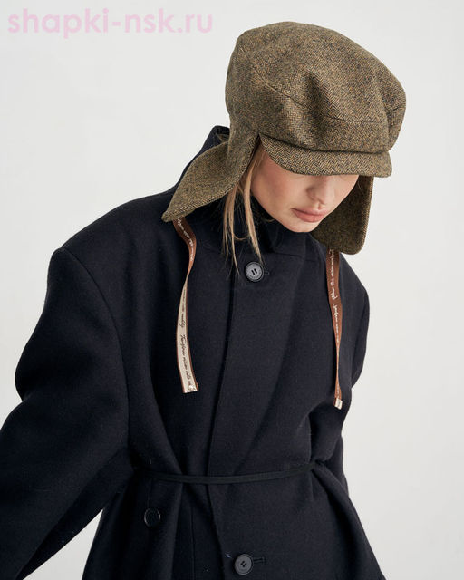 Роберта с ушками твид елка Кепка женская (56-57)