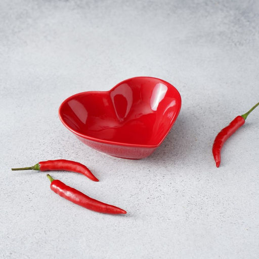 Салатник керамический Доляна «Сердце», 130 мл, 12.5×11.5 см, цвет красный