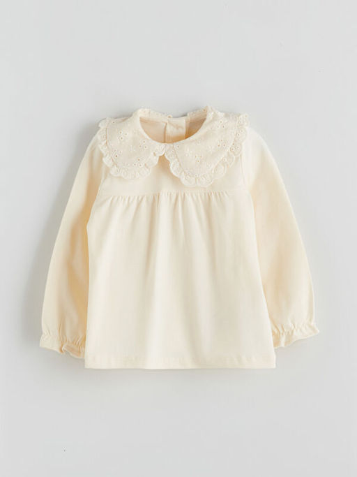 Bebe Yaka K?z Bebek Sweatshirt ve Tayt 2li