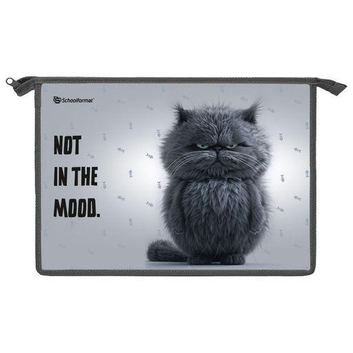 Папка для тетрадей 1 отделение А4 Schoolformat НЕ В ДУХЕ серая, молния, пластик, полиэстер...