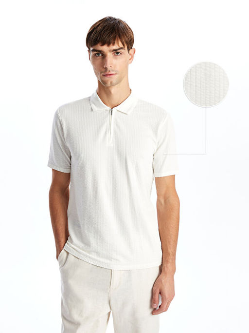 Polo Yaka K?sa Kollu Erkek Dokulu Ti??rt