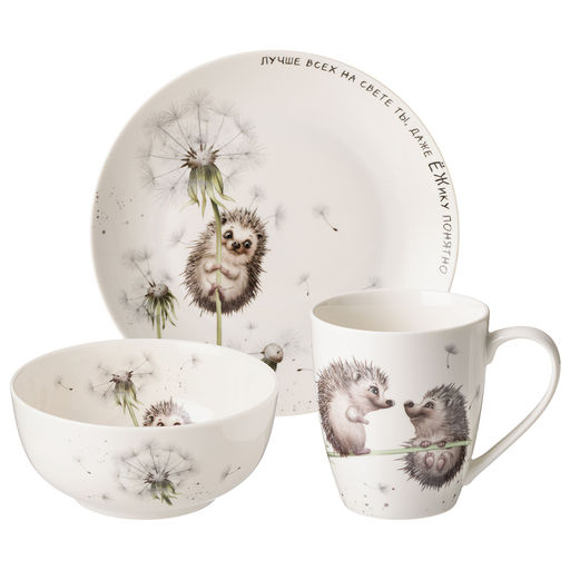 НАБОР ДЛЯ ЗАВТРАКА LEFARD ЛОВИ СЧАСТЬЕ 3ПР.: КРУЖКА 370МЛ, САЛАТНИК, ТАРЕЛКА 20,5СМ фото 2