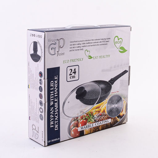 3024-1 Сковорода с крышкой 24см съемная ручка алюм/пластик(х6) - Mayer&boch фото 6