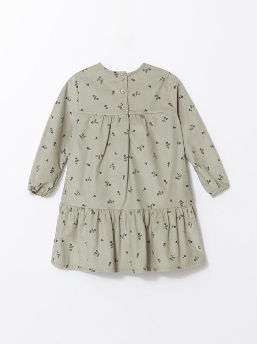 Bisiklet Yaka K?z Bebek ?i?ekli Kadife Elbise - Waikiki фото 2