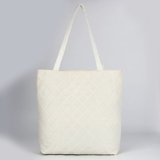 Сумка-шопер женская болоньевая, 40*35*7см, белый цвет - Nazamok фото 5