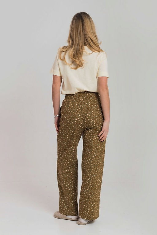 Брюки свободного кроя М325264кз коричневый/зеленый - Елена фото 4