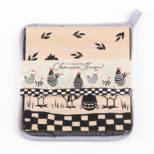 Цена за 2 шт. Набор кухонный Светлой пасхи прихватка, подставка под горячее - Доляна фото 7