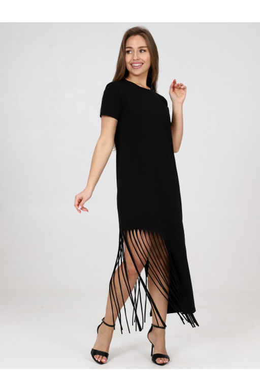 Туника Т-44 Бахрома черный