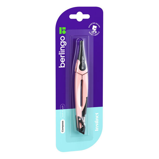 Циркуль Berlingo "Instinct" 135мм, фламинго (CS_00002c) металлический, на блистере