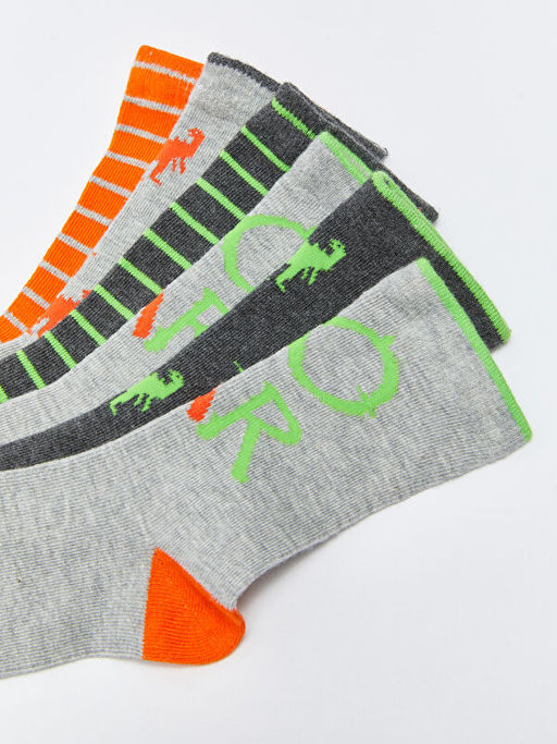 Desenli Erkek ?ocuk Soket ?orap 5li - Waikiki фото 3