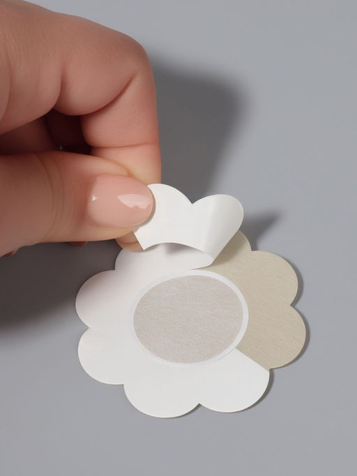 Цена за 4 шт. Стикини на грудь «Цветок», набор - 5 пар, на клеевой основе, 6×6 см, бежевая