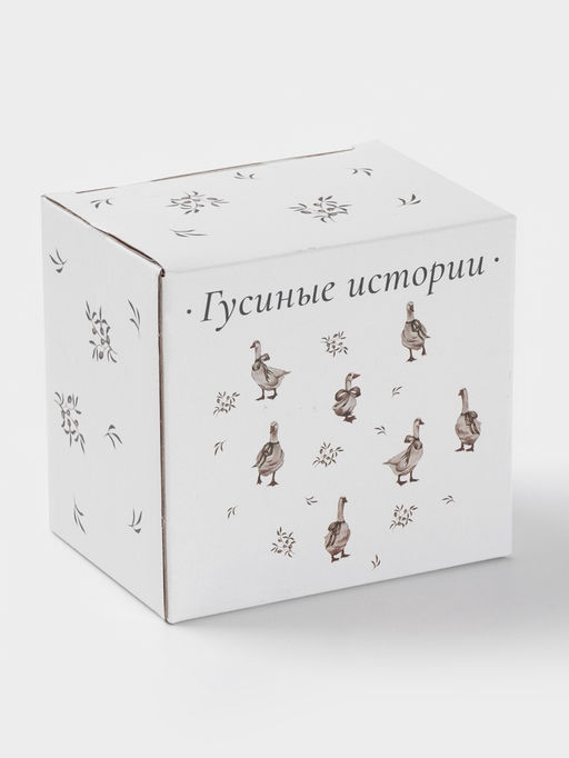 Кружка Доляна «Гуси», 330 мл, фарфор, белая