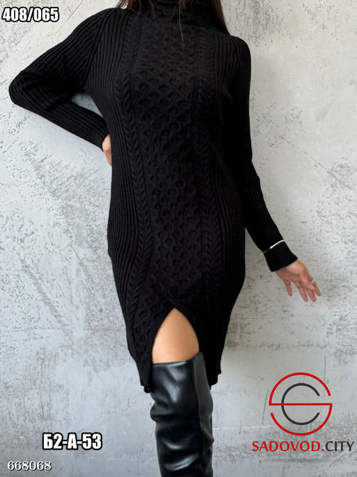 Вязанное женское платье с разрезом - Bruno фото 7