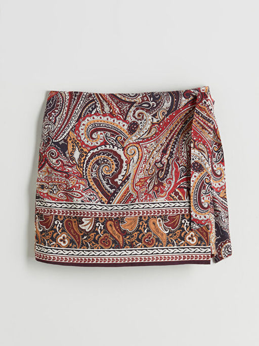 Beli Lastikli Etnik Desenli ?ort Etek