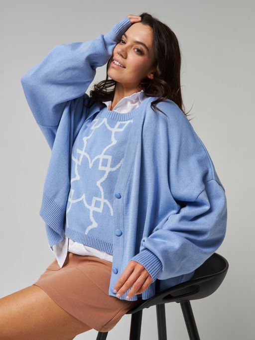 Кардиган женский 7222-14074. 392665 королевский голубой