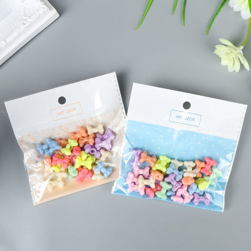 Бусины для творчества пластик Бант. Пастельные тона набор 30 шт 15 гр 1,4х1 см - Арт узор фото 4