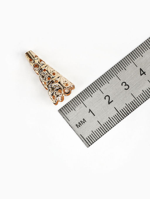 Цена за 2 шт. Шапочки для бусин (набор 10 шт.), СМ-103-1, 23?14 мм, цвет золото