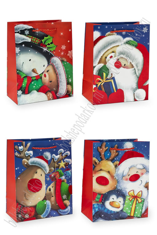 Пакет Новогодний 18*23*10 см (12 шт) SF-7568, микс №30