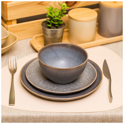 Цена за 6 шт. ТАРЕЛКА ПОДСТАНОВОЧНАЯ 24 СМ КОЛЛЕКЦИЯ GLAZE COLLECTION ЦВЕТ:СЕРЫЙ МЕЛАНЖ МАЛ= 6 ШТ МИН. ПАРТИЯ - Lefard фото 3