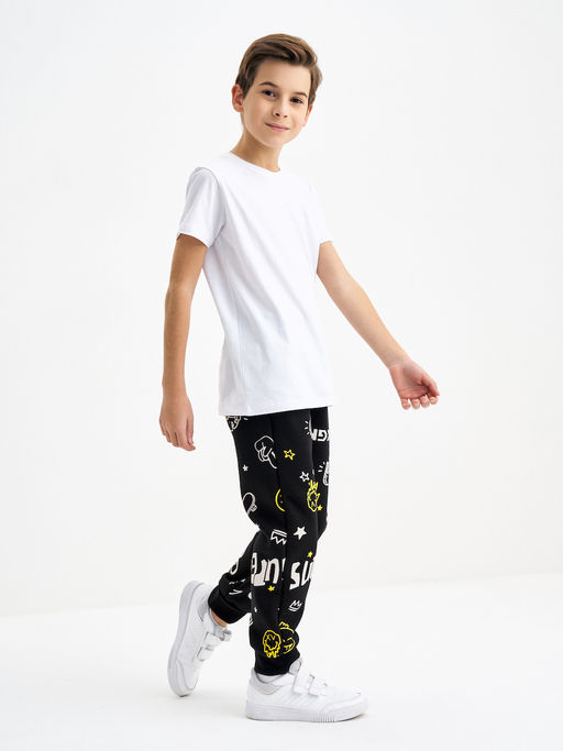 Черные брюки для мальчика с принтом - Kogankids фото 4