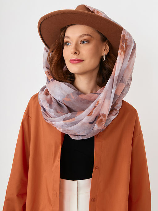 Большой, мягкий, тонкий и очень нежный двусторонний палантин с рисунком в стиле арт-деко - Tantino фото 8