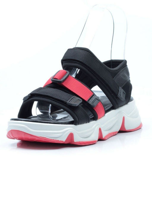 08-PED76-2 BLACK Босоножки (текстиль, стелька натуральная кожа)