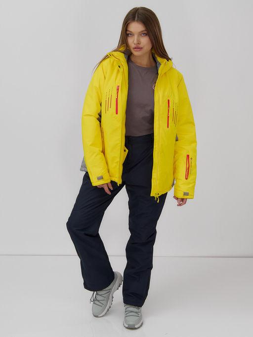 Горнолыжный костюм женский зимний желтого цвета 02802J - Mtforce фото 7