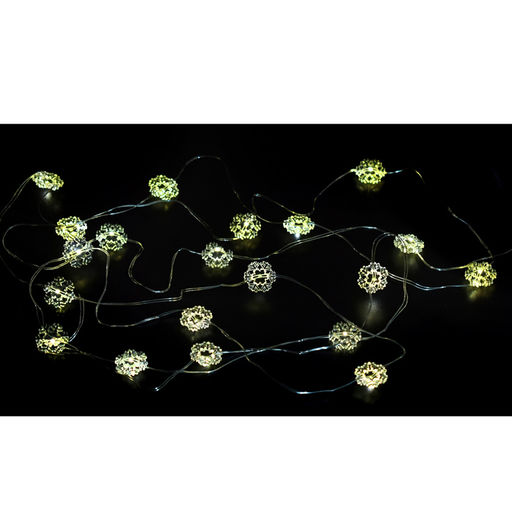 Электрогирлянда "Снежинки" 3 м, 20 ламп, желтая