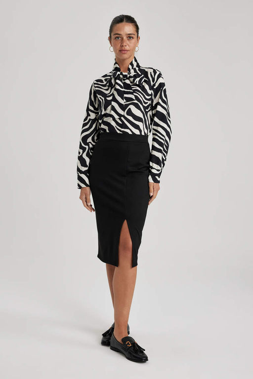 Блузка стандартного кроя с длинными рукавами и бантом - Defacto фото 6