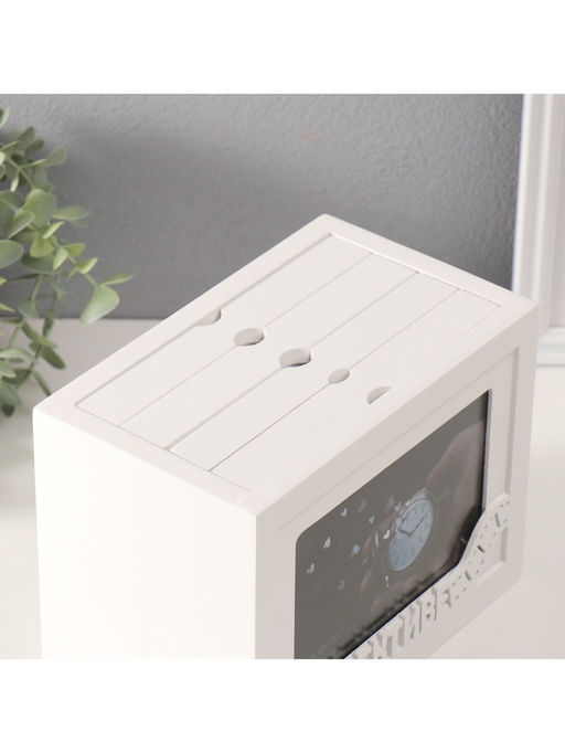 Фотоархив на 96 фото 10×15 см с фоторамкой 10×15 см «В объективе», белый, 20×15×12 см