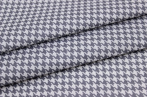 Бязь Серая гусиная лапка на белом, ш.1.5м, хлопок-100%, 110гр/м.кв - Купава фото 3