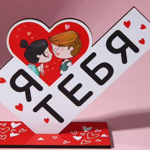 Фигура деревянная, стела Я люблю тебя, 15.5?12.9 см