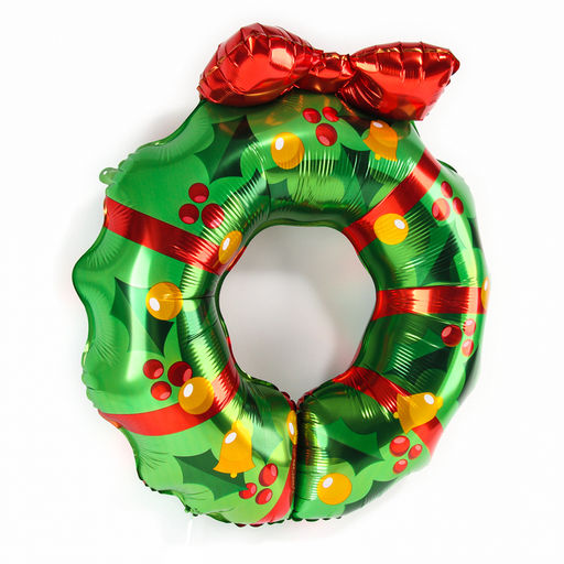 Воздушный шар фольгированный 25" «Рождественский венок»