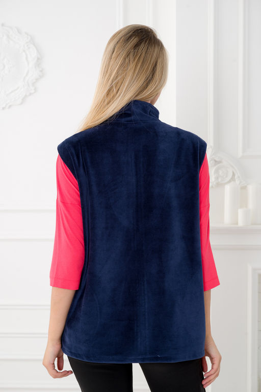 Жилет женский из велюра синий макс - Амадэль фото 16