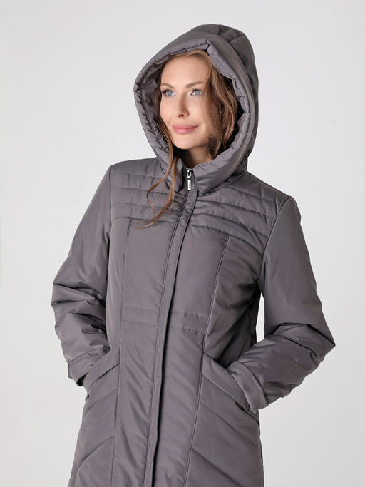 Еврозима! 24308 Пальто дем. серый - Dizzyway фото 3