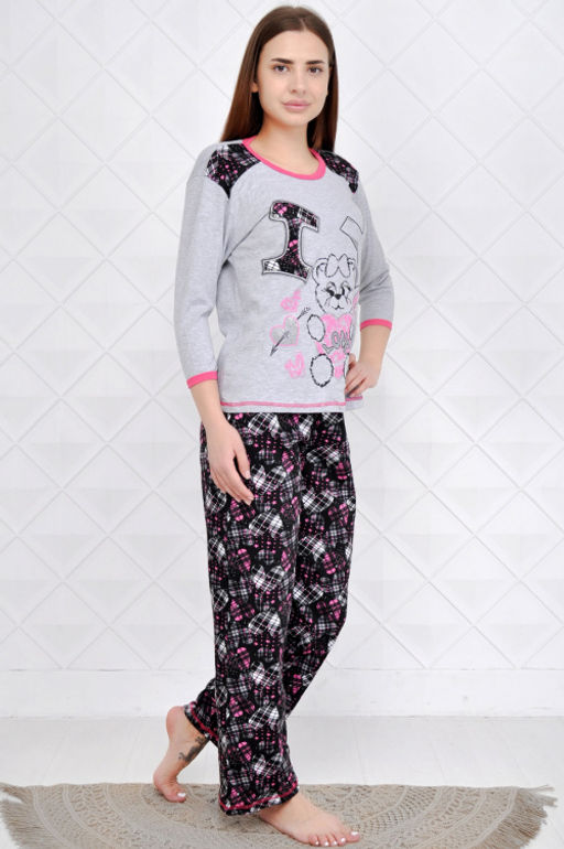 Арт. 4473 Пижама с брюками 54-58 (3 шт) Цвет:ассорти - Калинка фото 4