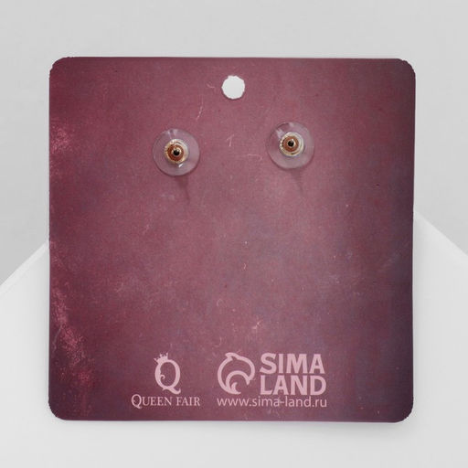 Серьги эмаль Мишка и сердце, романтика, цвет бело-розовый в золоте - Queen fair фото 4