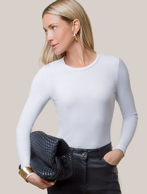 Джемпер Vilatte D49.106 из хлопка с эластаном белый