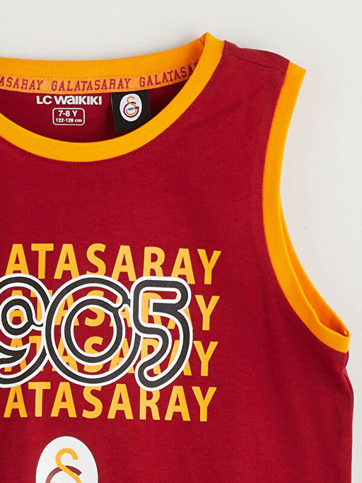 Bisiklet Yaka Galatasaray Bask?l? Erkek ?ocuk ?ortlu Pijama Tak?m?
