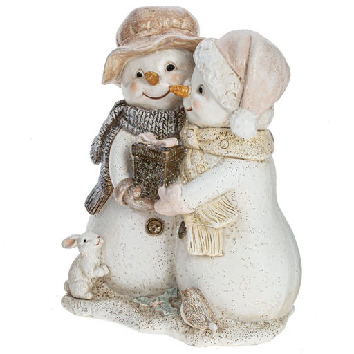 Фигурка декоративная "Снеговики", L10,5 W6,5 H12,5 см