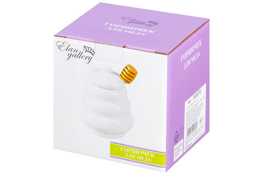 Горшочек д/меда 420 мл 10*9*13 см Бочонок + дер. палка - Elan gallery фото 6